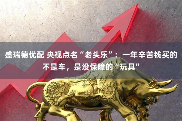 盛瑞德优配 央视点名“老头乐”：一年辛苦钱买的不是车，是没保障的“玩具”