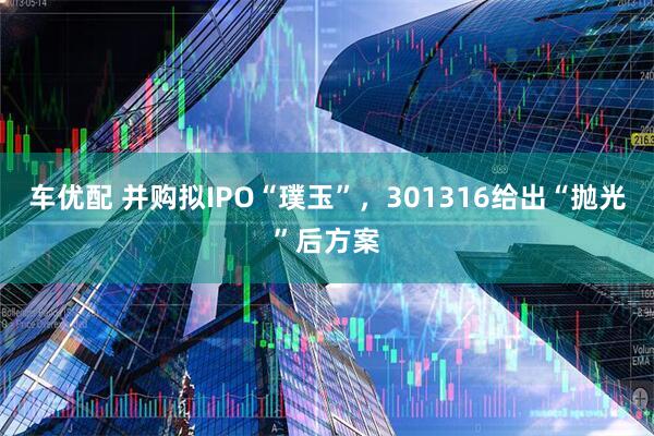 车优配 并购拟IPO“璞玉”，301316给出“抛光”后方案