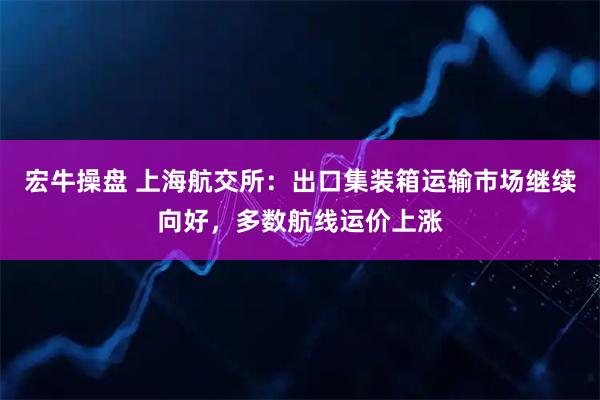 宏牛操盘 上海航交所：出口集装箱运输市场继续向好，多数航线运价上涨